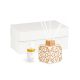 DIFFUSORE DI ESSENZE COLORE SABBIA CON DECORO FLOREALE E BASTONCINI art C210163