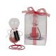TIME CLESSIDRA LAUREA CON SABBIA ROSSA, SUPPORTO IN METALLO E SCATOLA IN PVC, SET DUE PEZZI CON DUE VARIANTI DI COLORE